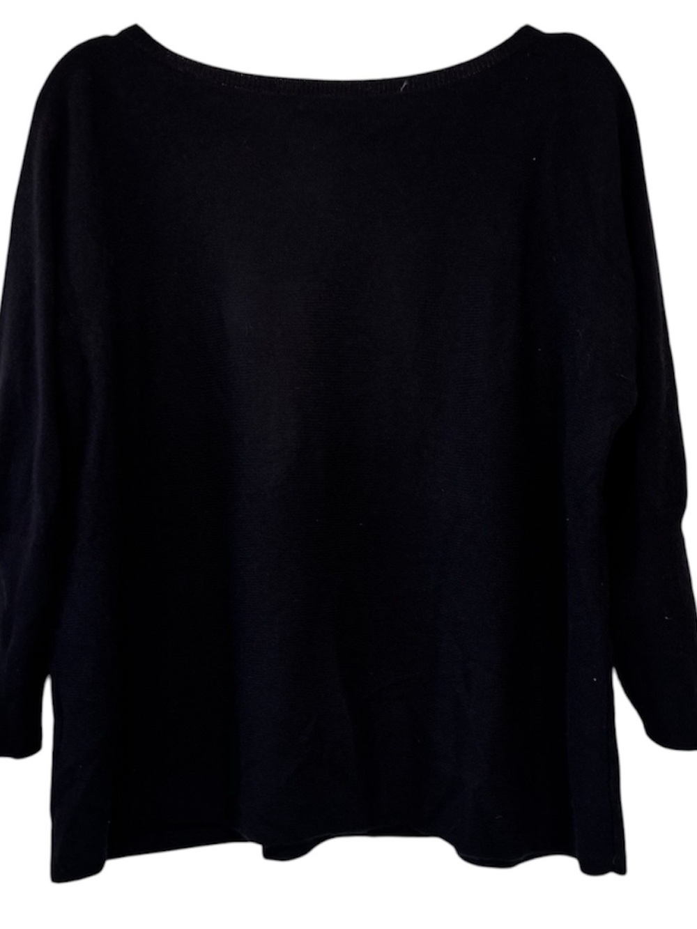 Garnet Hill Black Cashmere Boat Neck Sweater - Picture 4 of 6